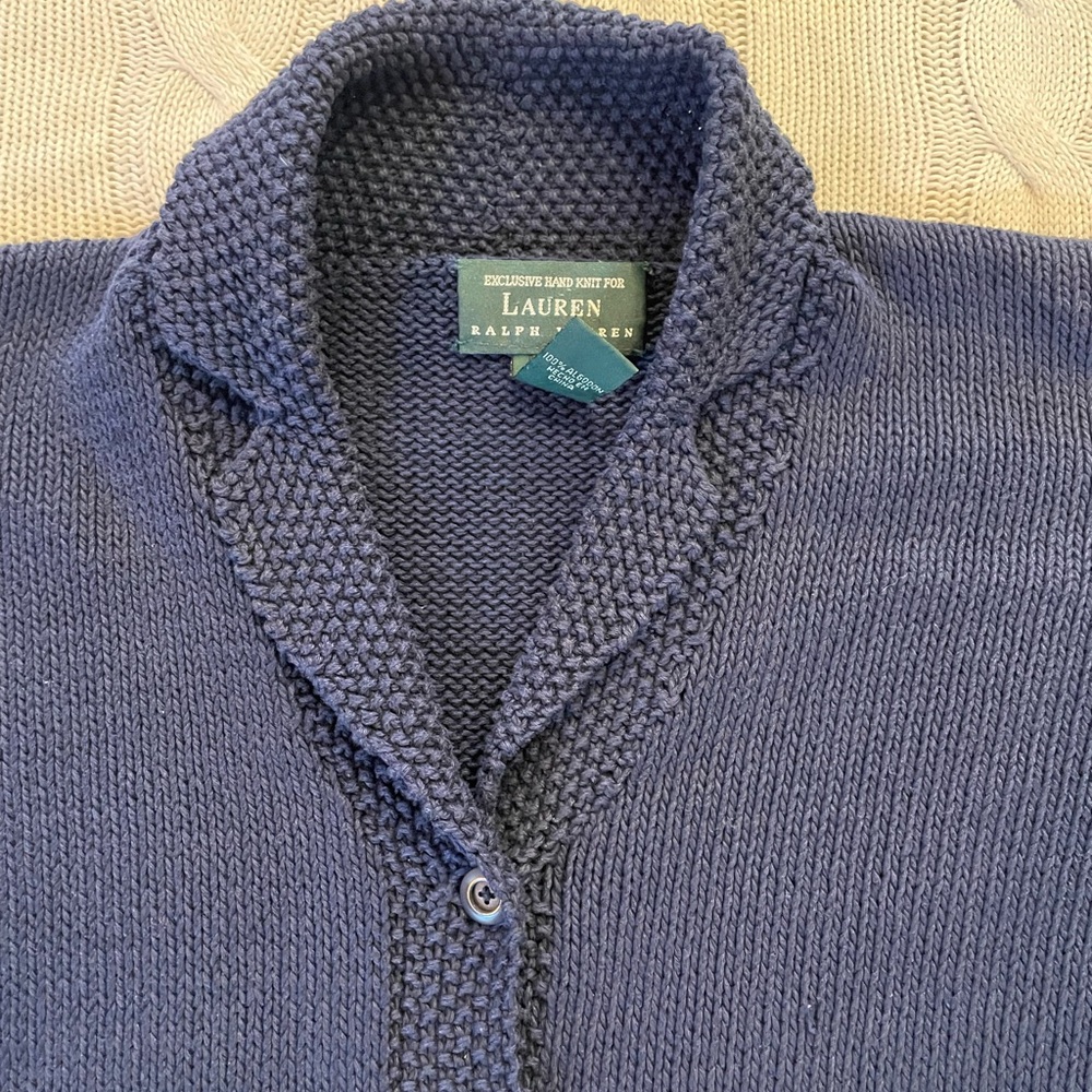 Lauren Ralph Lauren Dark Blue Women's Cardigan - Picture 3 of 6